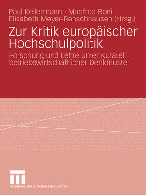 cover image of Zur Kritik europäischer Hochschulpolitik